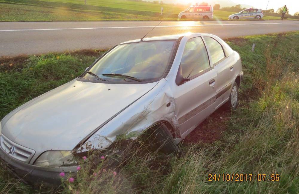 Foto: Vodič s viac ako tromi promile alkoholu spôsobil dopravnú nehodu