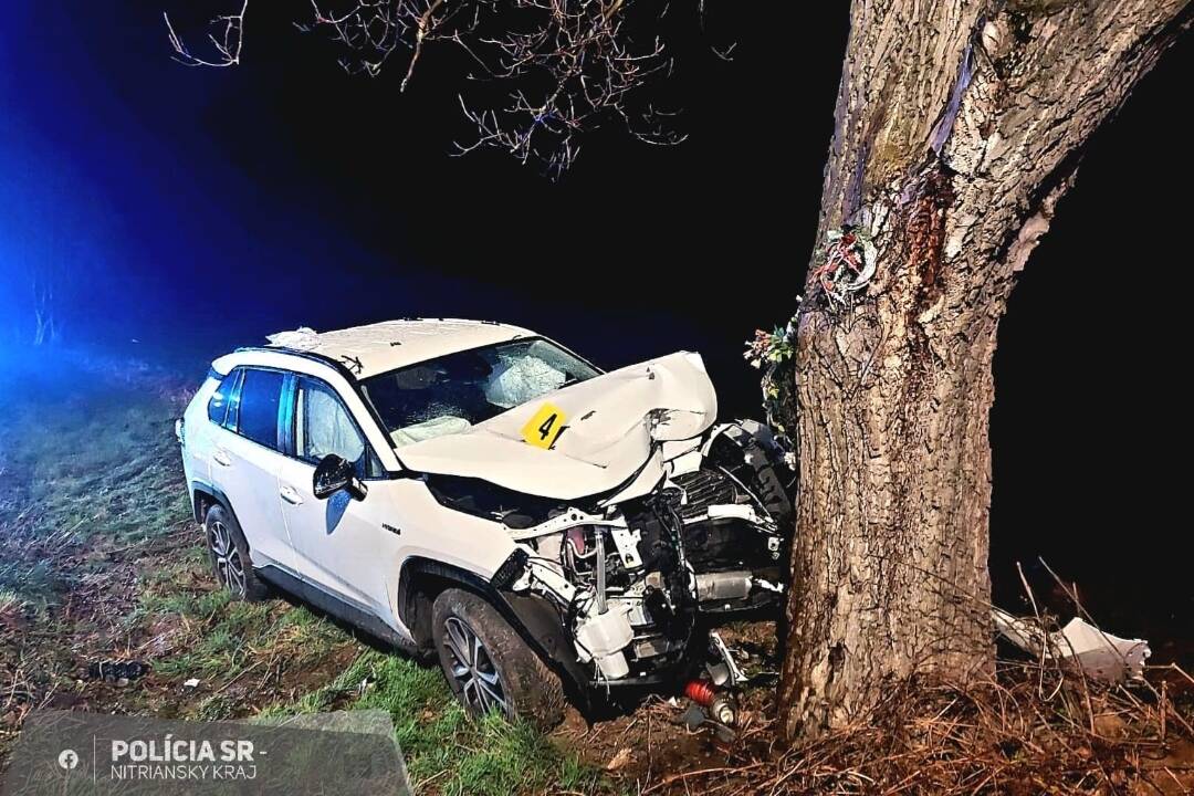 FOTO: Pri Nitre zahynul mladý muž, s autom vrazil rovno do stromu 