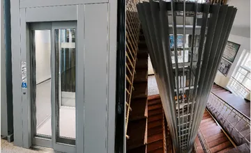 FOTO: Gymnázium Hansa Selyeho v Komárne je po rekonštrukcii bezbariérové, pribudla plošina aj výťah za takmer 300-tisíc