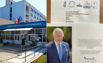 FOTO: Študenti SOŠ potravinárskej v Nitre napísali kráľovi Karolovi III., odpoveď z Buckinghamského paláca ich dojala