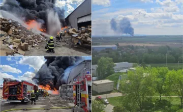 VIDEO: V obci blízko Nových Zámkov začala horieť hala. Požiar prišli hasiť profesionálni aj dobrovoľní hasiči 