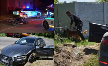 FOTO: Predĺžený víkend priniesol bláznivé policajné naháňačky v Nitre a Nových Zámkoch, ktoré skončili nehodami
