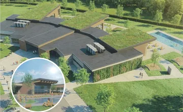 FOTO: V Želiezovciach chcú vybudovať multifunkčný komplex s bazénmi a wellness, obyvatelia majú otázky
