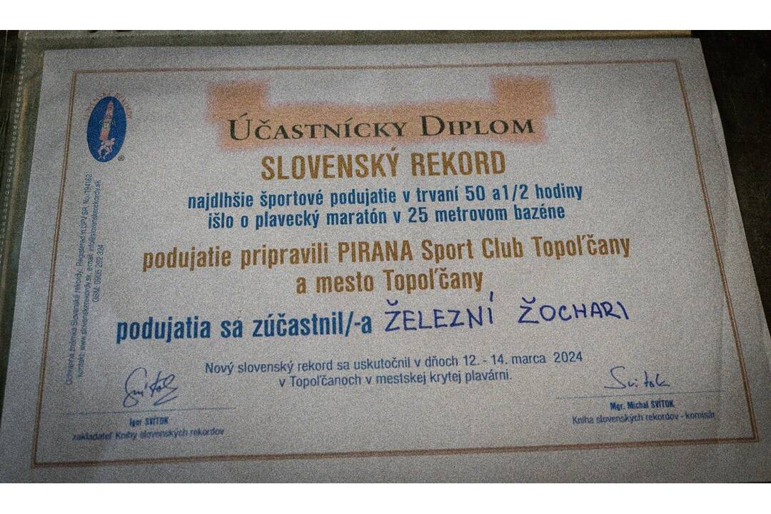 FOTO: V Topoľčanoch si vyplávali slovenský rekord, foto 3