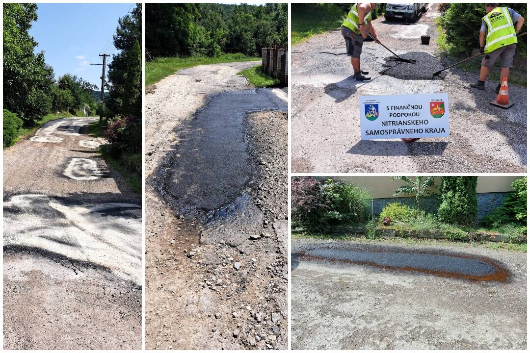FOTO: V obci Súlovce opravili cesty naliatím asfaltu do výtlkov, vedenie je s výsledkom spokojné, foto 1