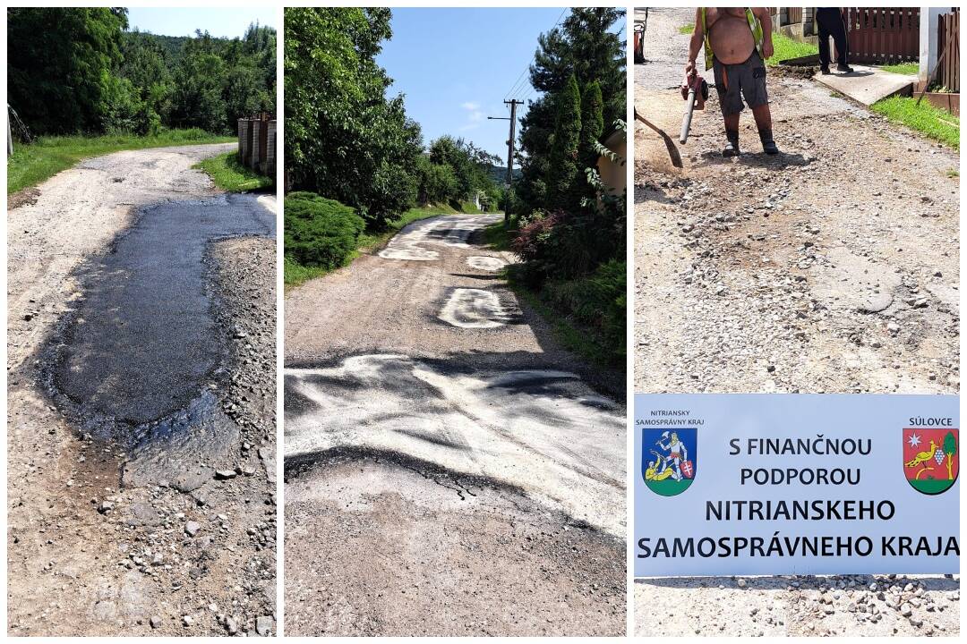 FOTO: V obci Súlovce opravili cesty naliatím asfaltu do výtlkov, vedenie je s výsledkom spokojné, foto 2