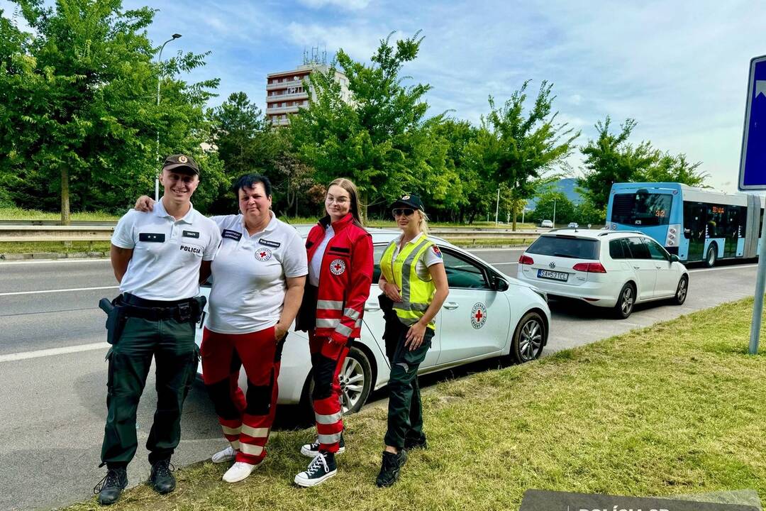 FOTO: Spoločná akcia polície a Slovenského Červeného kríža v Nitre, foto 1