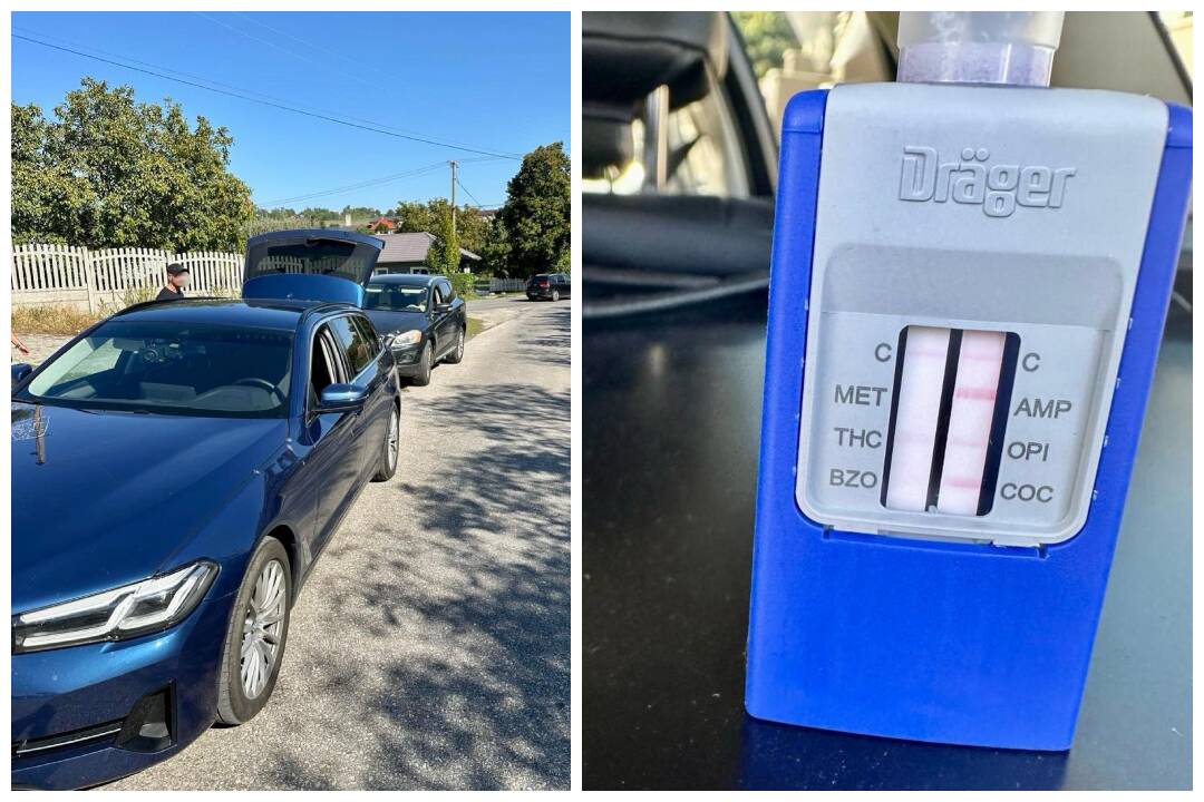 FOTO: Policajti chytili vo Veľkom Lapáši zdrogovaného vodiča, foto 1