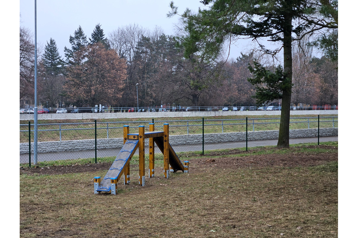 FOTO: V Nitre postavili nový výbeh pre psov. Je plný moderných prekážok a hracích prvkov, foto 2