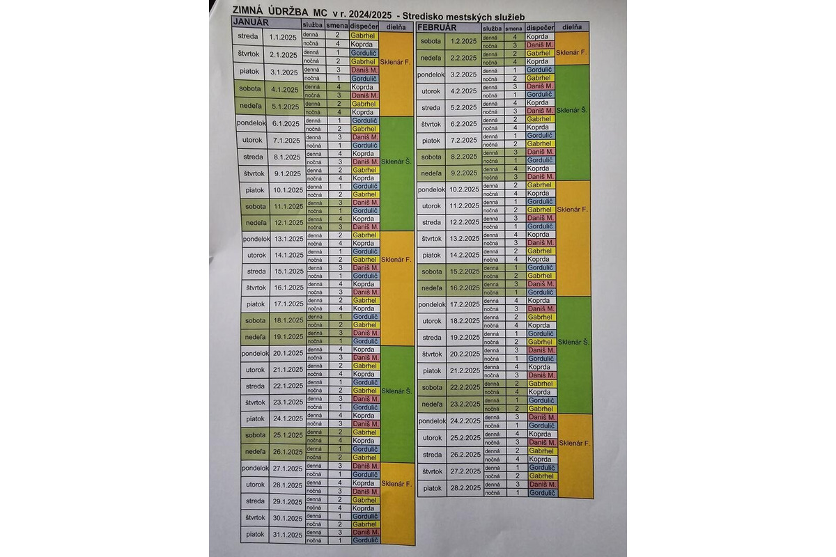 FOTO: Rozpis zimnej údržby Strediska mestských služieb v Nitre, foto 2