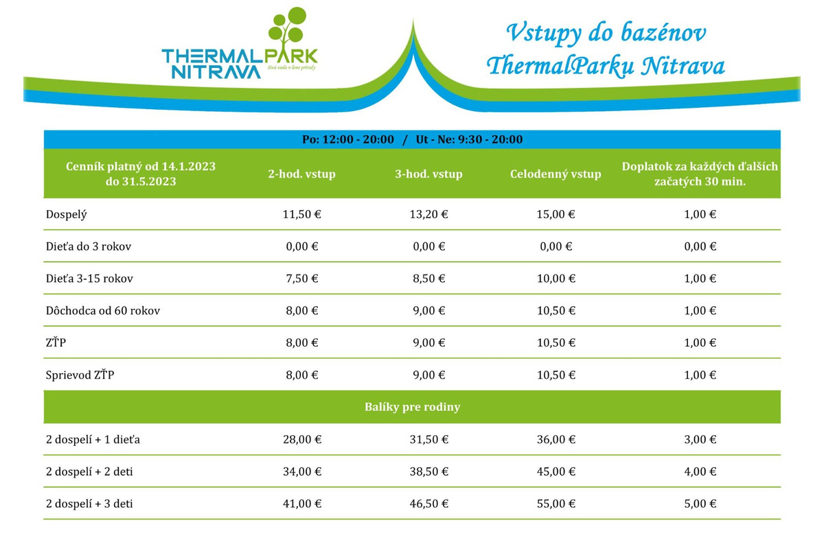 FOTO: Zmena cien vstupov do termálnych kúpalísk v Nitrianskom kraji od 1: januára 2025, foto 2
