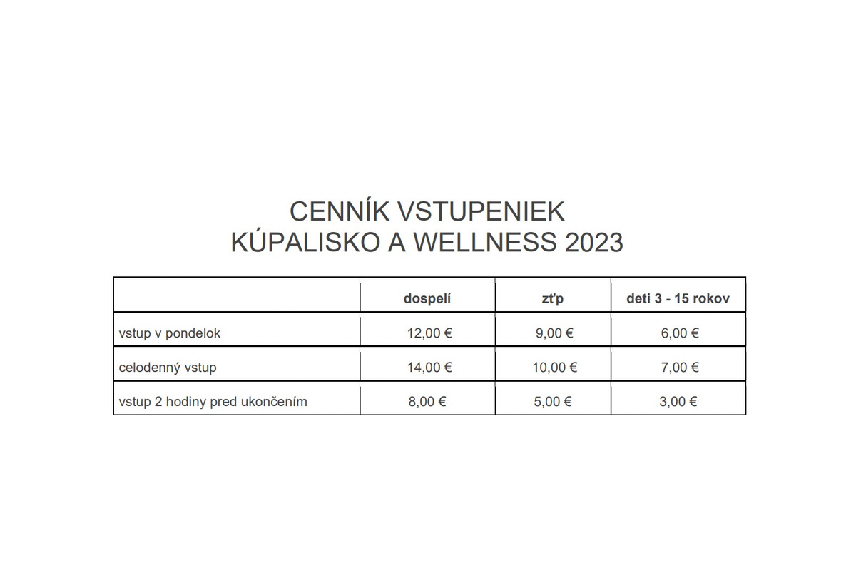 FOTO: Zmena cien vstupov do termálnych kúpalísk v Nitrianskom kraji od 1: januára 2025, foto 3