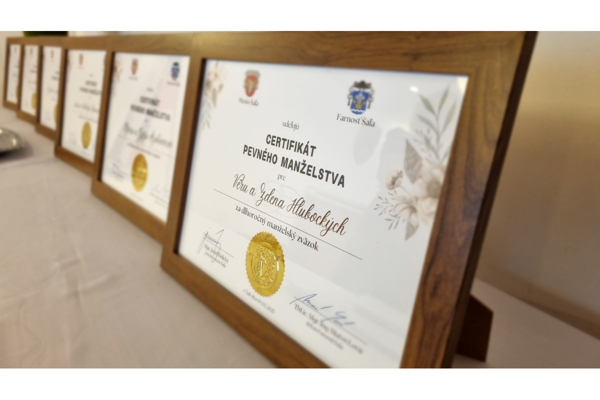 FOTO: Páry ocenené v Šali v rámci Národného týždňa manželstva, foto 21
