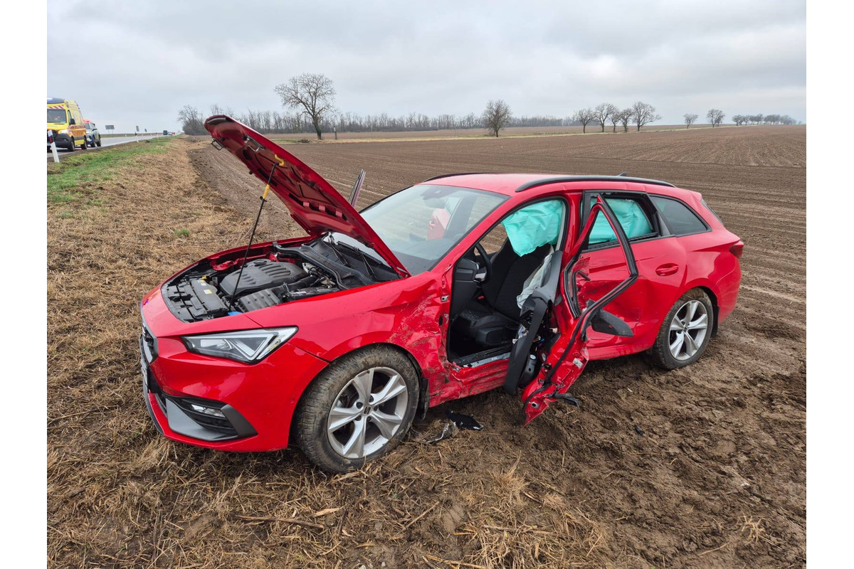 FOTO: Nehoda dvoch áut pri Leviciach 12. 3. 2025, foto 4