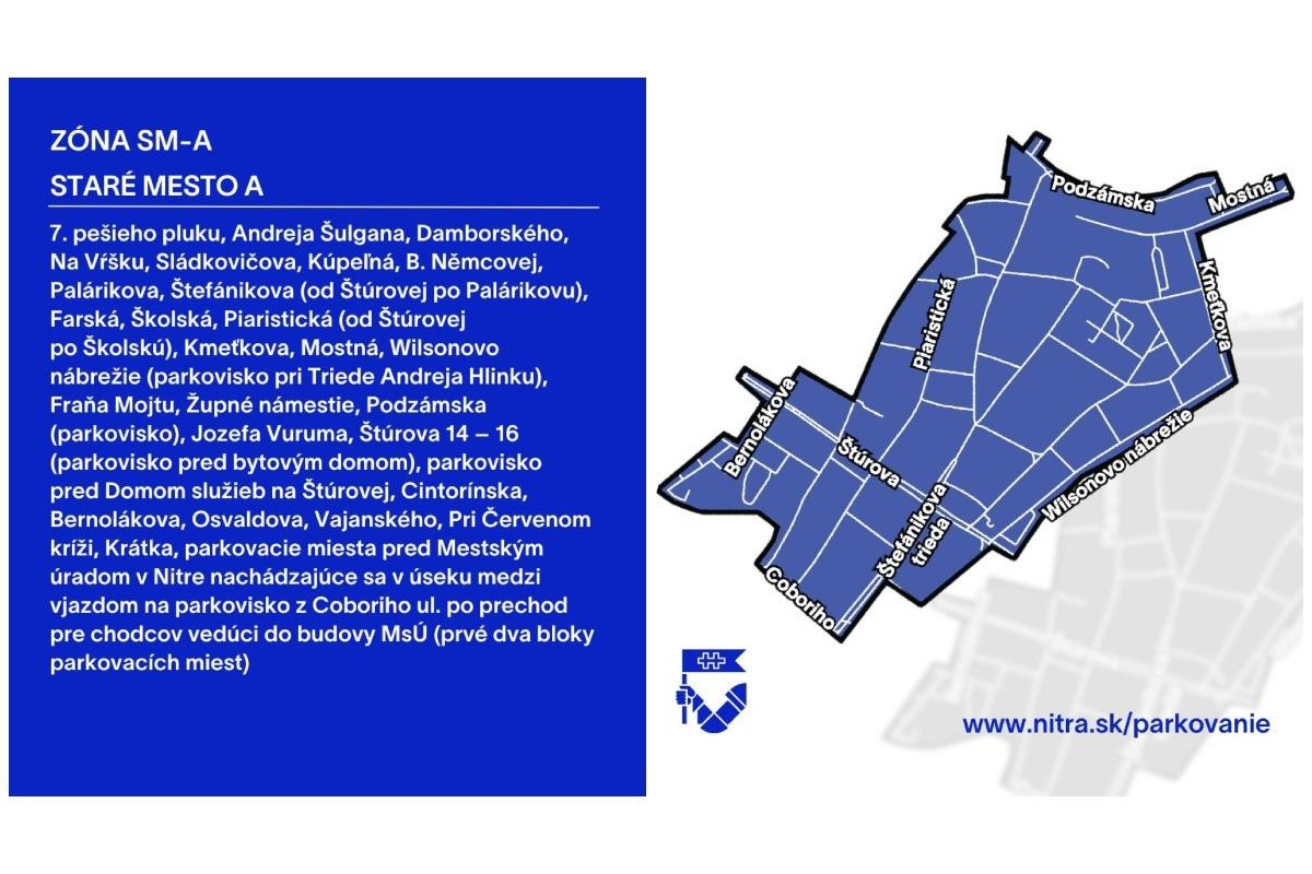 FOTO: Prehľad spoplatnených ulíc v Nitre od 1. apríla 2025, foto 1