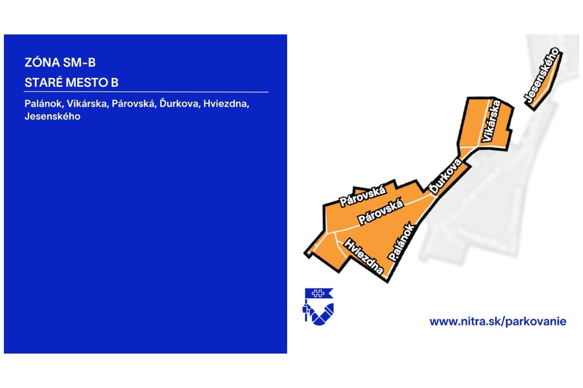 FOTO: Prehľad spoplatnených ulíc v Nitre od 1. apríla 2025, foto 2