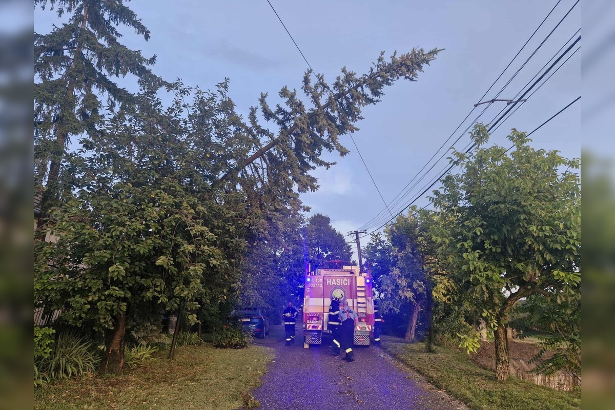FOTO: Mäsiarstvo v Gbelciach vyhorelo počas búrky, hasiči zasahovali aj proti padajúcim stromom, foto 16