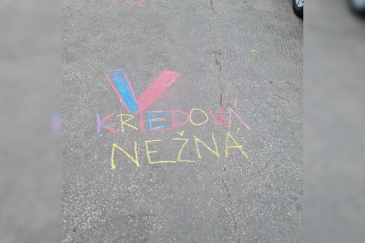 FOTO: Kriedové nápisy namierené proti vláde Roberta Fica pribudli aj pred levickým kinom Junior, foto 4