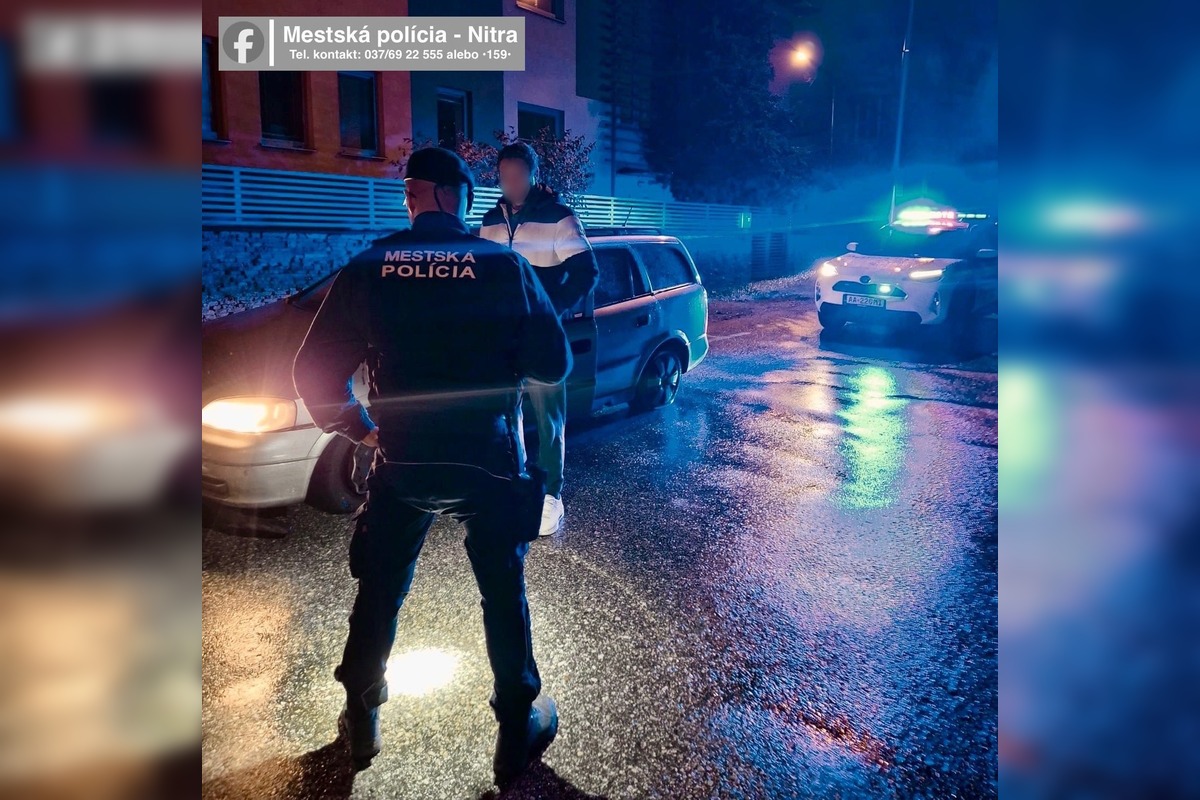 FOTO: Opitý vodič chcel ísť z Nitry až do Hrnčiaroviec, zdemoloval značku a natrafil na policajtov , foto 1