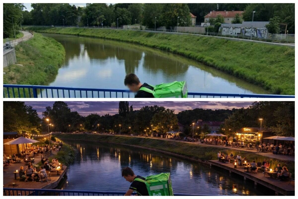 FOTO: Nitran prerába mesto pomocou umelej inteligencie. Ukázal, ako by mohli vyzerať známe lokality, foto 2