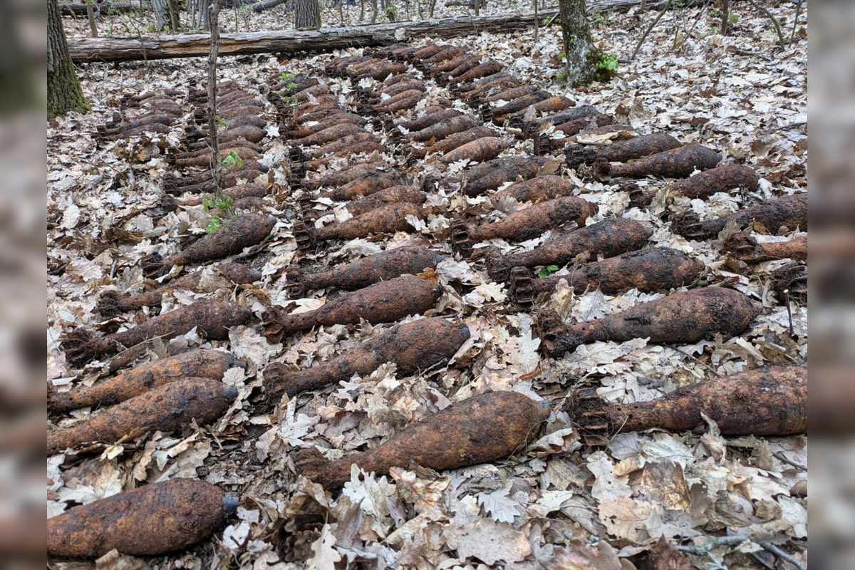 FOTO: V obci Chľaba sa našlo rekordných 180 kusov delostreleckých mín , foto 1