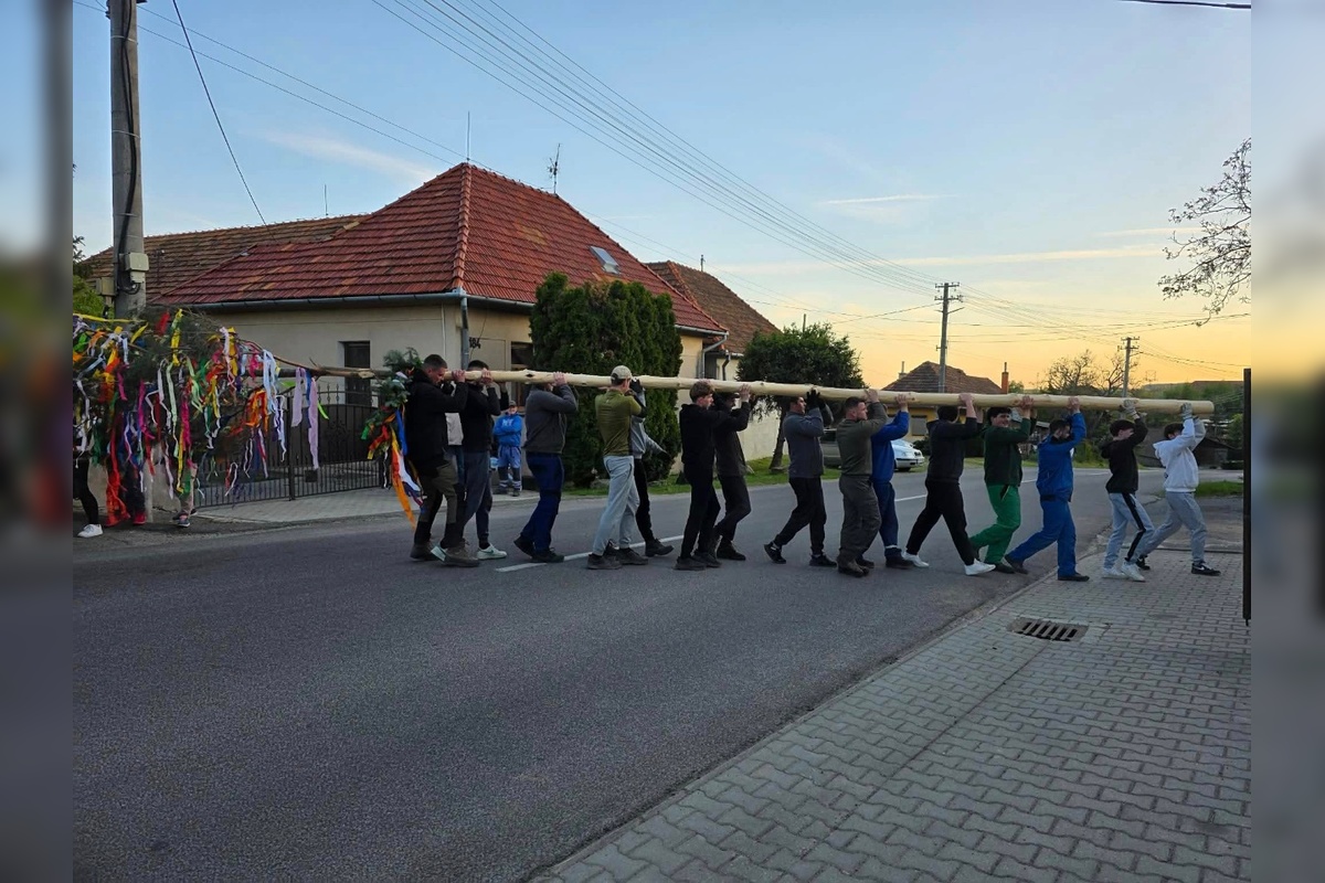 FOTO: Máje už stoja. Obce v Nitrianskom kraji ožili tradíciami, nechýbal spev ani plné námestia, foto 6