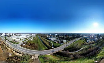 Výstavba turbo-okružnej križovatky vo Vrábľoch zachytená dronom (december 2024)