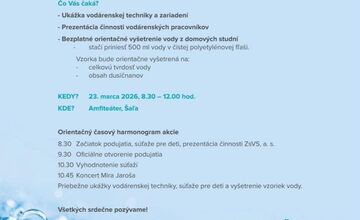 FOTO: Západoslovenská vodárenská spoločnosť pripravuje podujatia ku Svetovému dňu vody 2026
