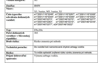 FOTO: Pozor, tieto autá môžu byť nebezpečné! SOI zverejnila zoznam, majitelia by mali okamžite konať
